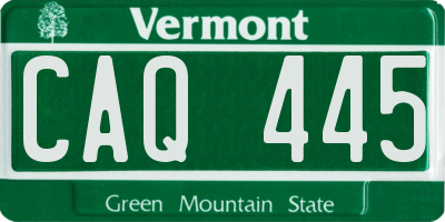VT license plate CAQ445