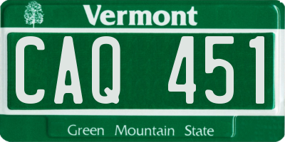 VT license plate CAQ451