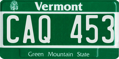 VT license plate CAQ453