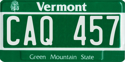 VT license plate CAQ457