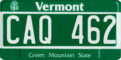 VT license plate CAQ462