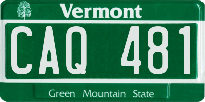 VT license plate CAQ481