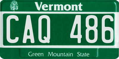 VT license plate CAQ486