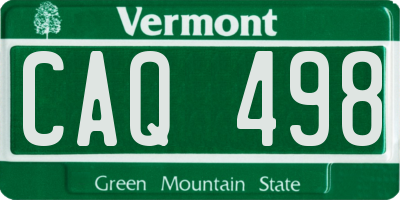 VT license plate CAQ498