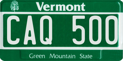 VT license plate CAQ500