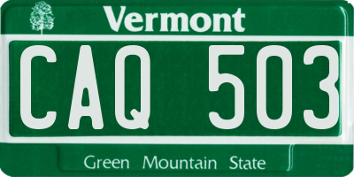 VT license plate CAQ503