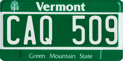 VT license plate CAQ509