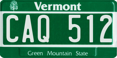 VT license plate CAQ512