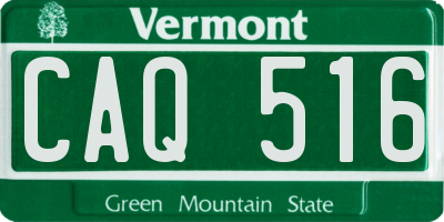 VT license plate CAQ516