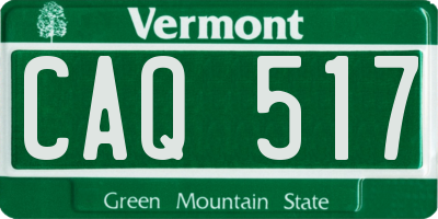 VT license plate CAQ517