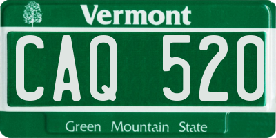VT license plate CAQ520