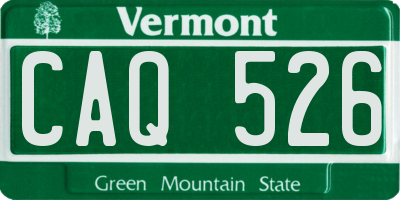 VT license plate CAQ526