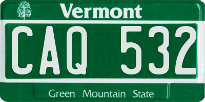 VT license plate CAQ532