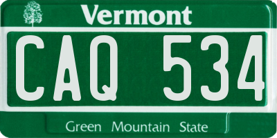 VT license plate CAQ534