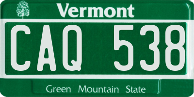 VT license plate CAQ538