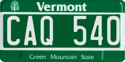 VT license plate CAQ540