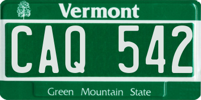 VT license plate CAQ542