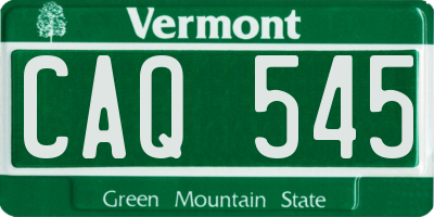 VT license plate CAQ545