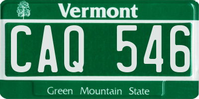 VT license plate CAQ546