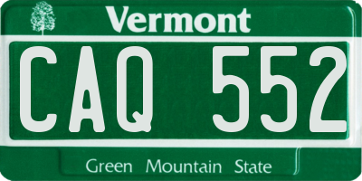 VT license plate CAQ552