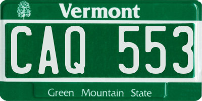 VT license plate CAQ553