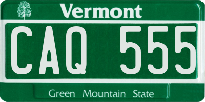 VT license plate CAQ555