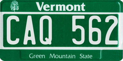 VT license plate CAQ562