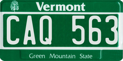 VT license plate CAQ563