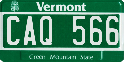 VT license plate CAQ566