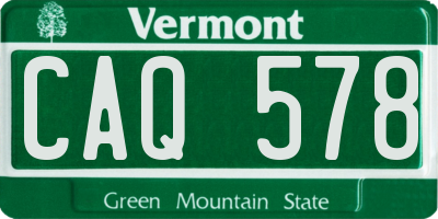 VT license plate CAQ578