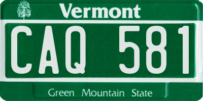 VT license plate CAQ581