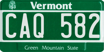 VT license plate CAQ582