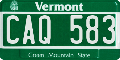 VT license plate CAQ583