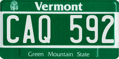 VT license plate CAQ592