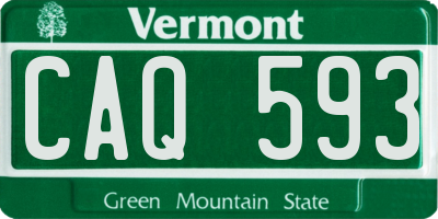 VT license plate CAQ593