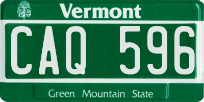 VT license plate CAQ596