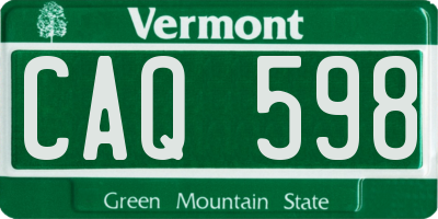 VT license plate CAQ598