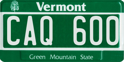 VT license plate CAQ600