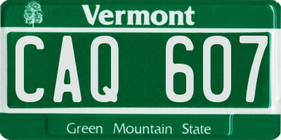 VT license plate CAQ607