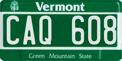 VT license plate CAQ608