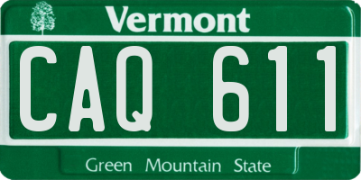 VT license plate CAQ611