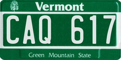VT license plate CAQ617