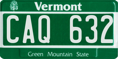 VT license plate CAQ632