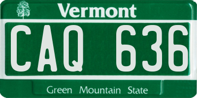 VT license plate CAQ636