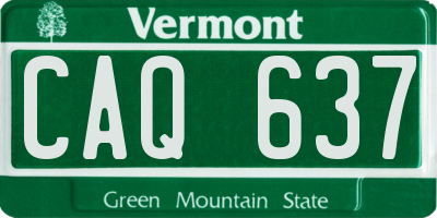 VT license plate CAQ637