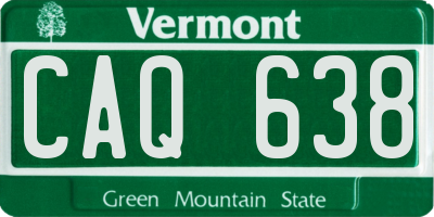 VT license plate CAQ638