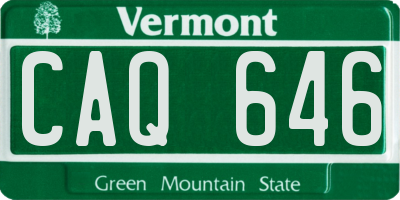VT license plate CAQ646
