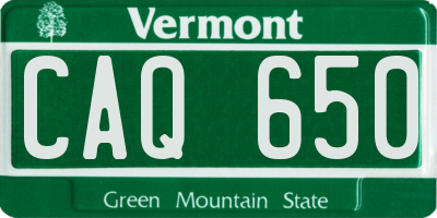 VT license plate CAQ650