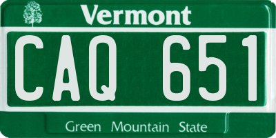 VT license plate CAQ651
