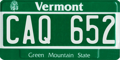 VT license plate CAQ652